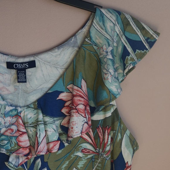Women's Botanical Print Blouse Petite Large - Picture 3 of 4